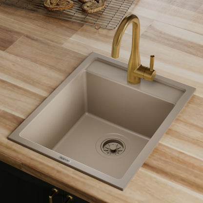 Concrete Bar/Prep Bowl Top Mount Sink 15-3/4"