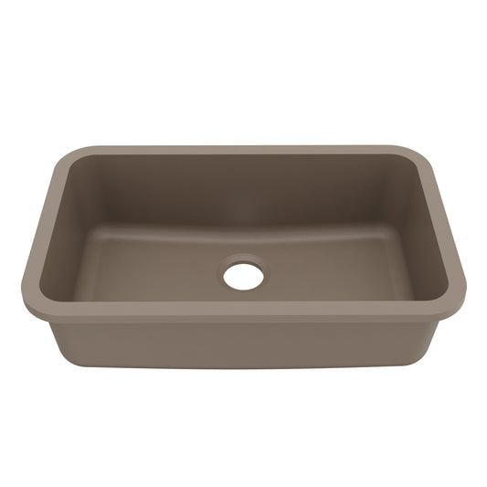 Concrete Large Single Bowl Seamless Undermount Sink 30-7/8"