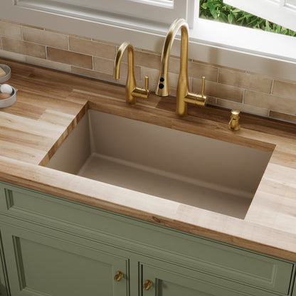 Concrete Large Single Bowl Undermount Sink 31-7/16"