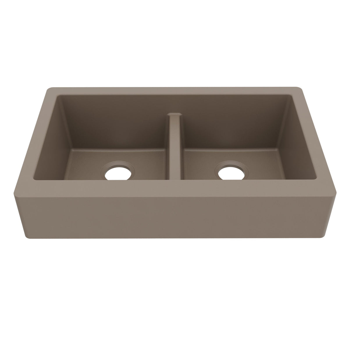 Concrete Retrofit Double Equal Bowl Farmhouse Sink 34"