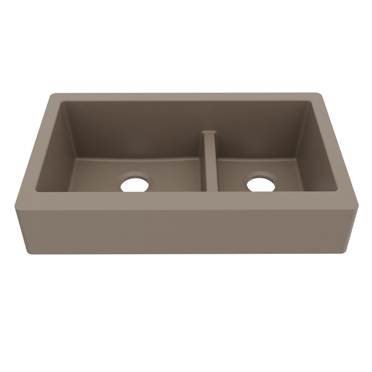 Concrete Retrofit Large/Small Bowl Farmhouse Sink 34"