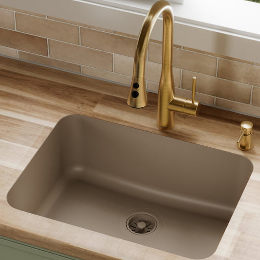 Concrete Single Bowl Seamless Undermount Sink 24-1/4"