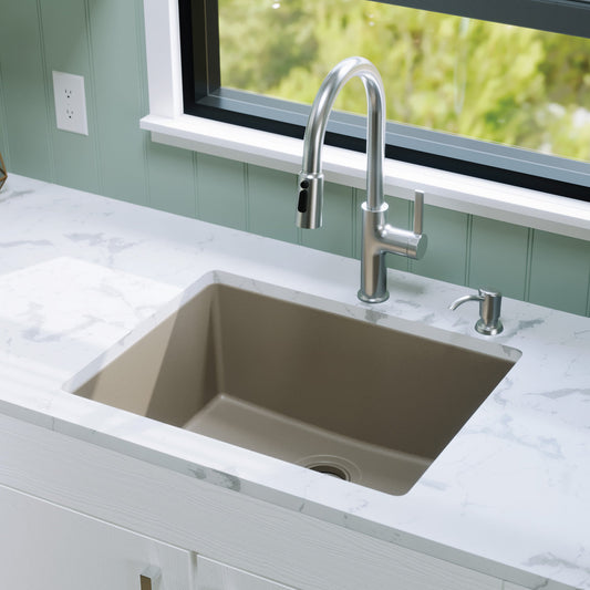 Concrete Single Bowl Undermount Sink 24-3/8"