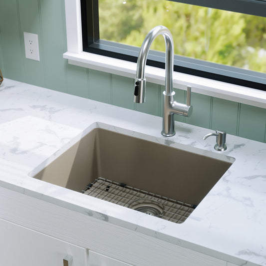 Concrete Single Bowl Undermount Sink 24-3/8"
