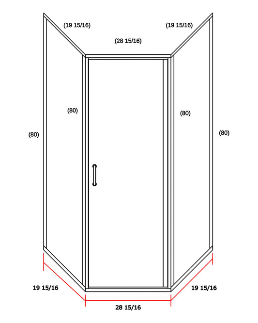 Corner Shower 20" x 29" x 80"