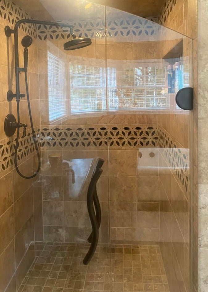 Curved Glass Shower Enclosure 42-1/4"x72"