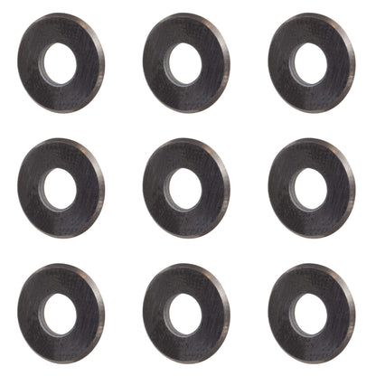 Nine black wheels arranged in a 3x3 grid on a white background
