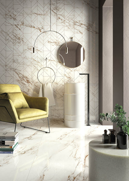 Destino Lucia Glossy Deco 24x48 Porcelain Tile