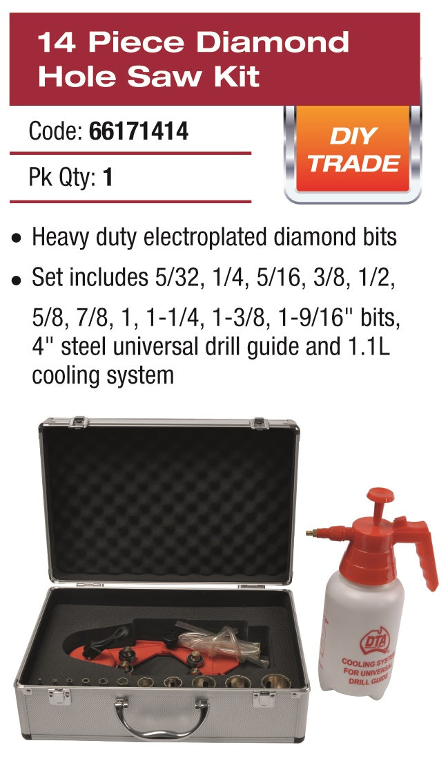 Diamond Hole Saw Kit 14 Piece