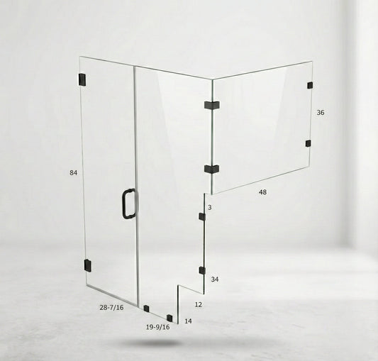 Glass Shower Enclosure 63" x 48" x 84"