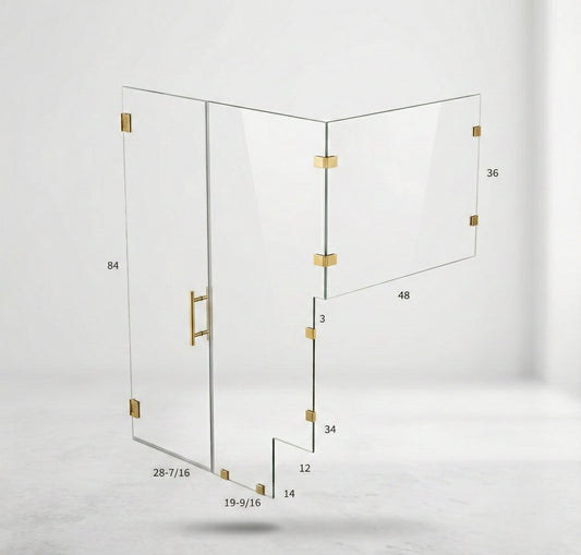 Glass Shower Enclosure 63" x 48" x 84"
