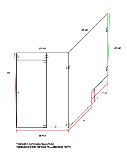 Silk Door & Panel With Return 55-3/16"x59-1/4"x80"