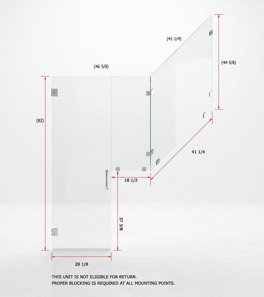 Door and Panel With Return 46"x42"x82"