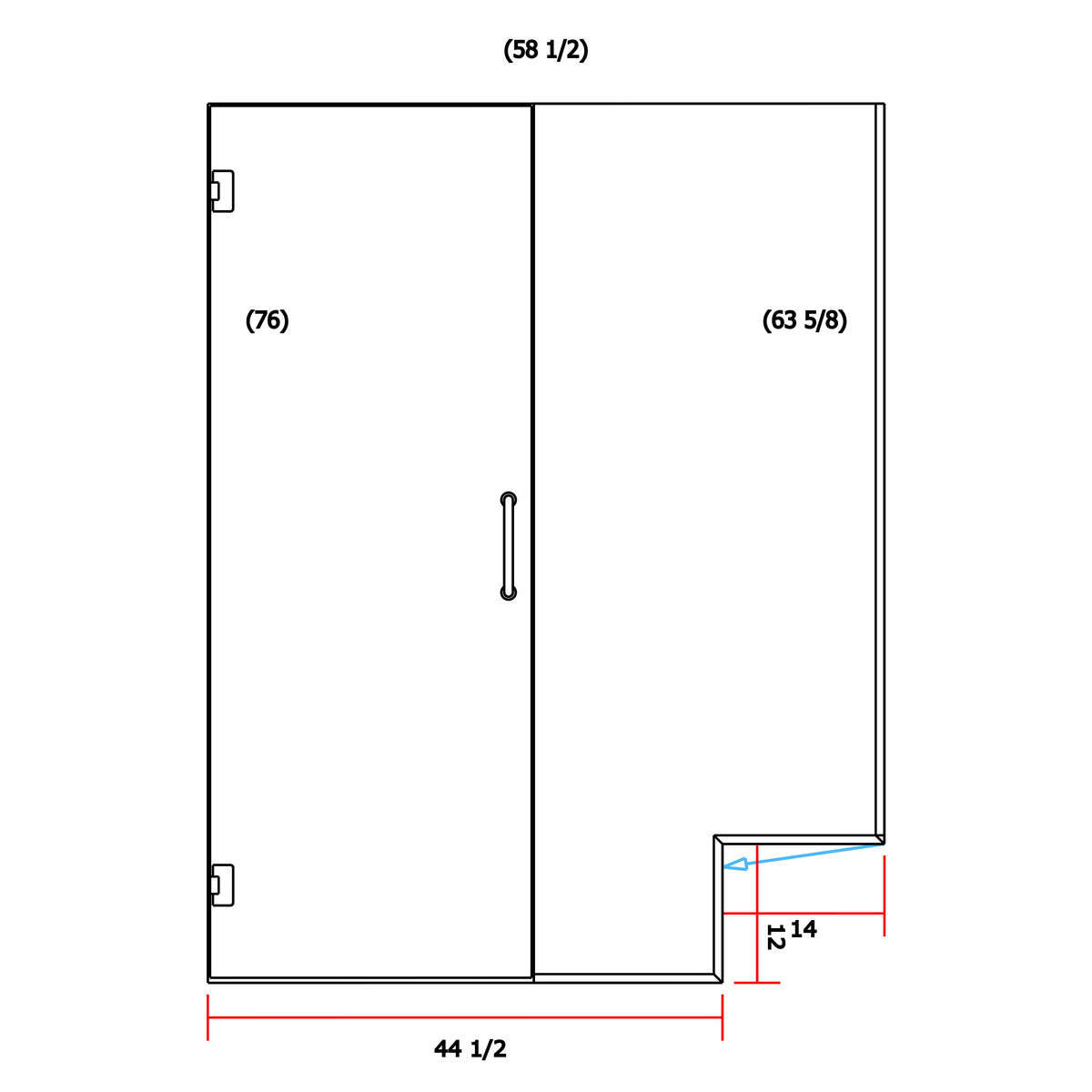 Door and Panel With Notch 58"x76"