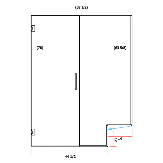 Door and Panel With Notch 58"x76"