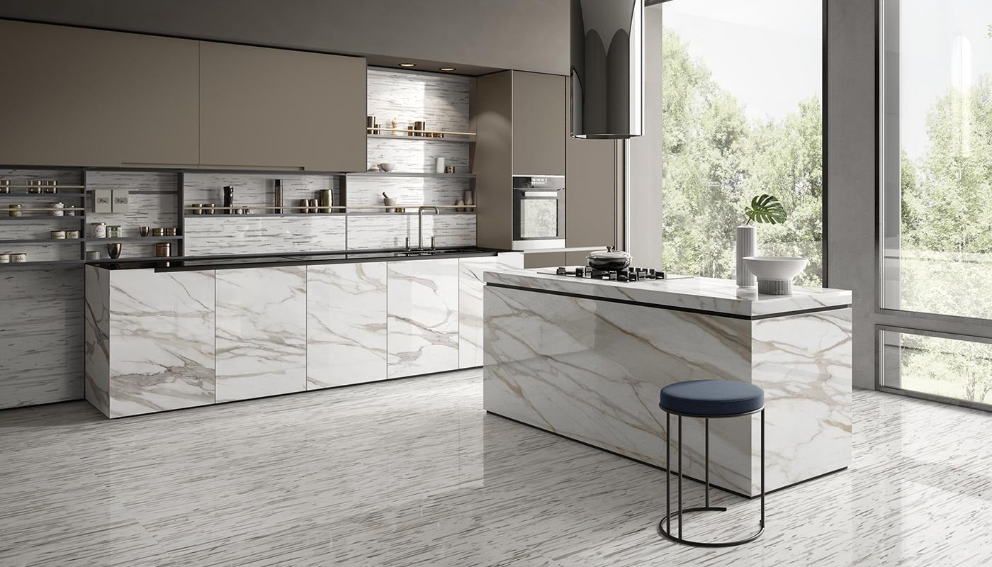 Smooth Operator Calacatta Gold 48x110 Porcelain Slab