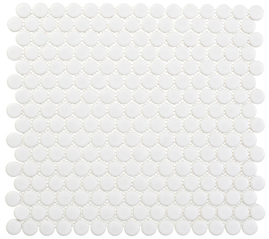 Freedom Avenue Liberty Pure 3/4" Penny Round Matte Mosaic