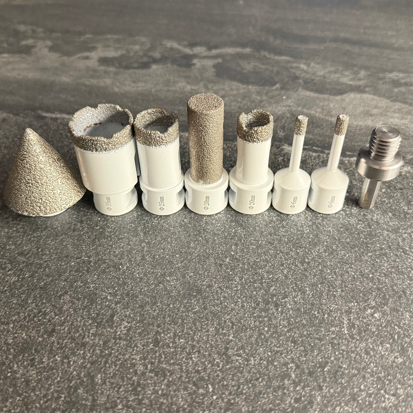 Fast Diamond Set 1-3/8", 1", 3/4", 1/4", 2" Bevel Bit, 3/4" Shaping Bit