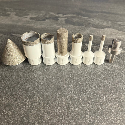 Fast Diamond Set 1-3/8", 1", 3/4", 1/4", 2" Bevel Bit, 3/4" Shaping Bit