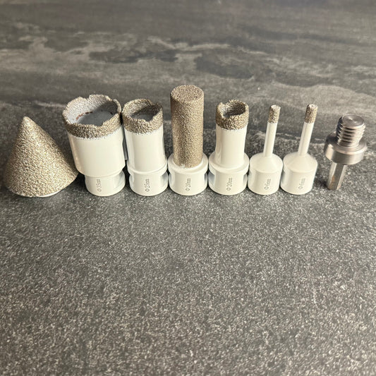 Fast Diamond Set 1-3/8", 1", 3/4", 1/4", 2" Bevel Bit, 3/4" Shaping Bit