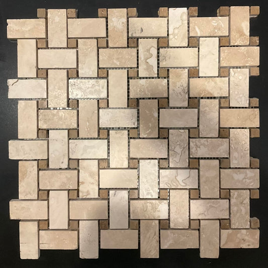 Ivory Basketweave 1x2 Honed