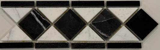 Statuary & Nero Border 4x12 Polished