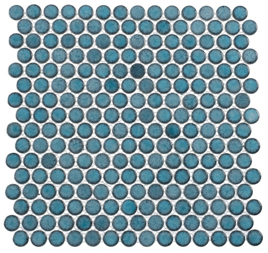 Greenwich Lafayette Blue 3/4" Penny Round Mosaic