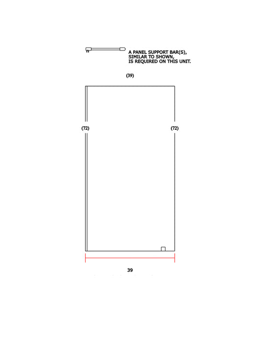 Glass Shower Panel 40"x72" (5/16")
