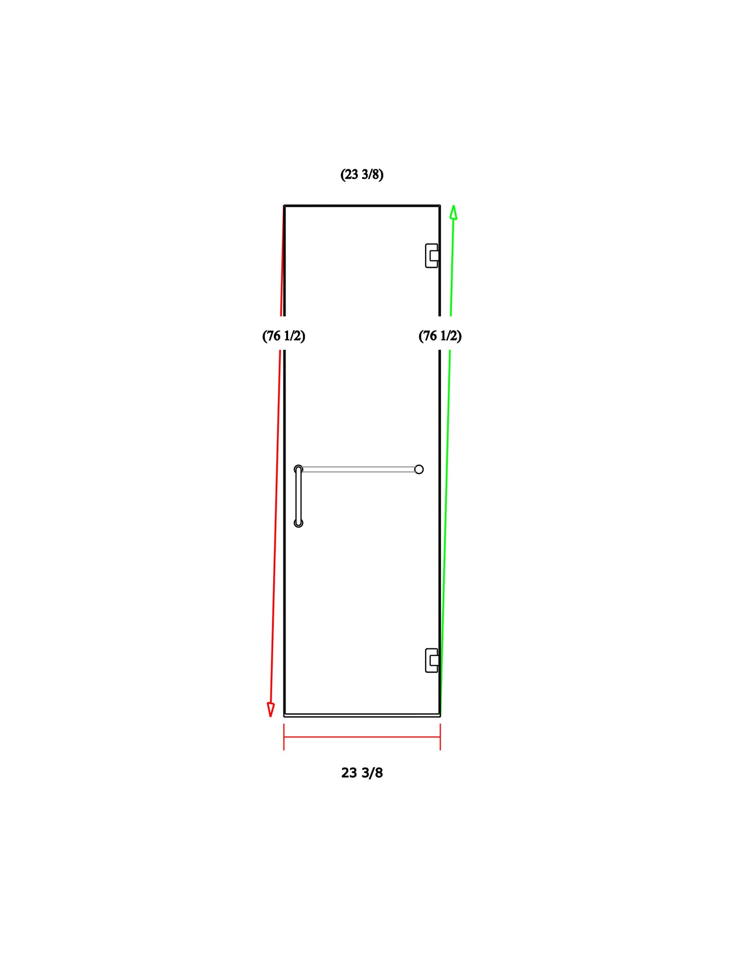 Glass Shower Door 23-3/8"x76-1/2"