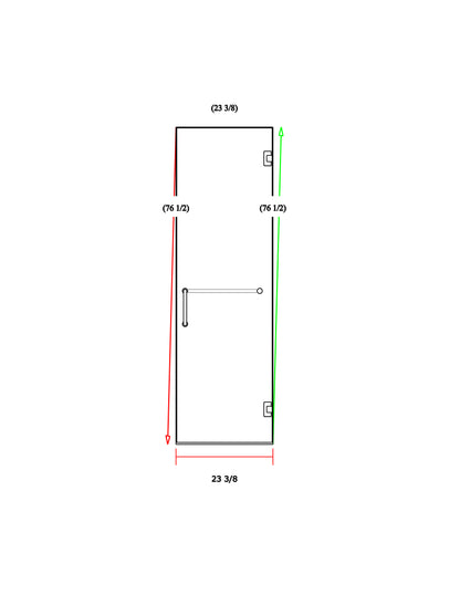Glass Shower Door 23-3/8"x76-1/2"