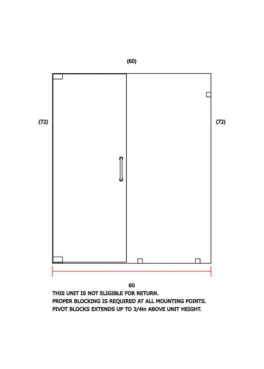 Glass Shower Enclosure 60"x72"