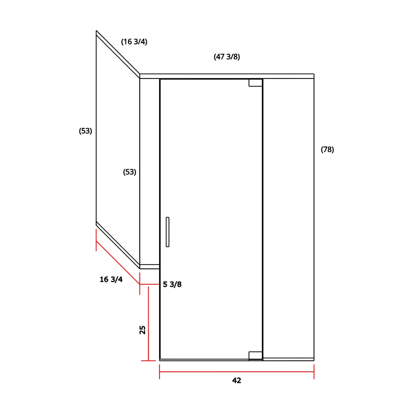Glass Shower Enclosure 85"x76"