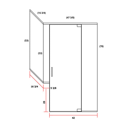 Glass Shower Enclosure 85"x76"