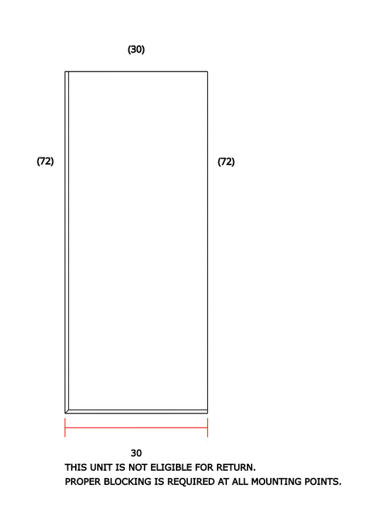 Glass Shower Panel 30"x72"