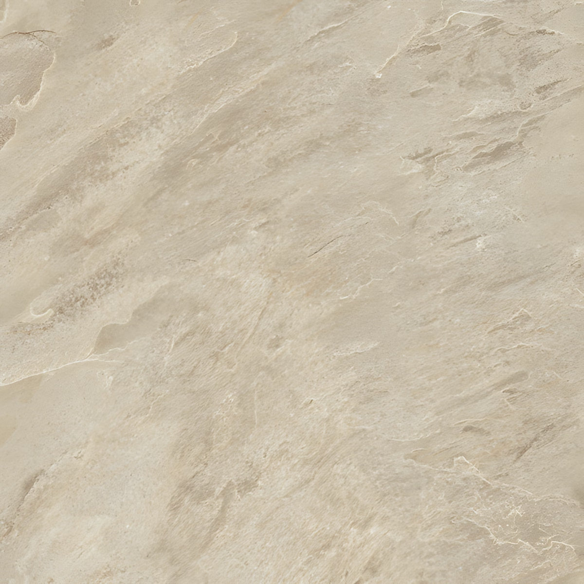 Beige stone-look tile with natural marbled texture and subtle gray veining.