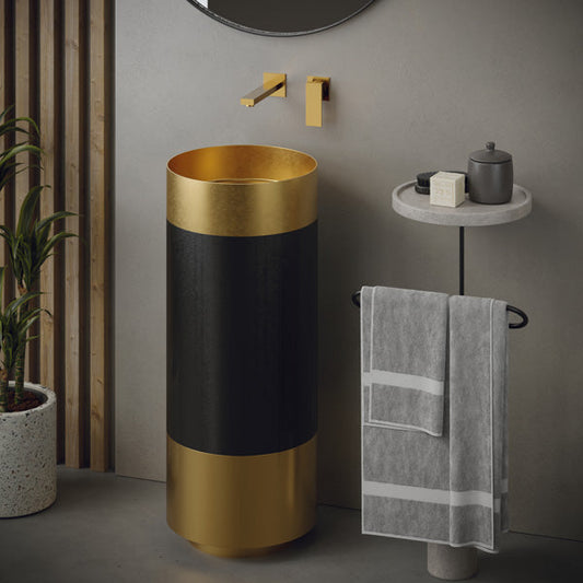 Gold Pedestal Vanity Sink 15"