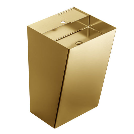 Gold Pedestal Vanity Sink 19-5/8"