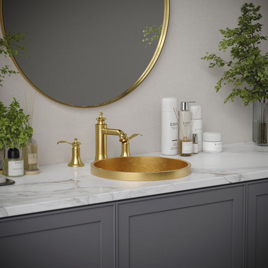Gold Top Mount Vanity Sink 15"