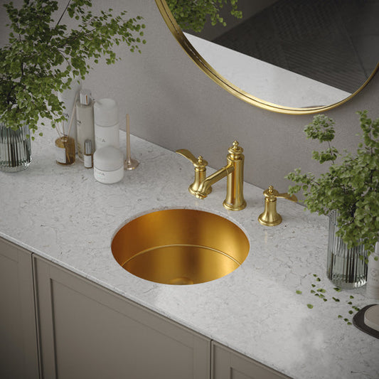 Gold Undermount Vanity Sink 15-3/4"