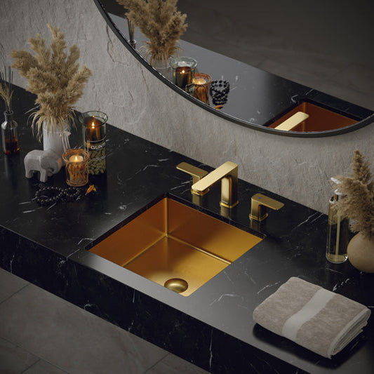 Gold Undermount Vanity Sink 15-3/4"