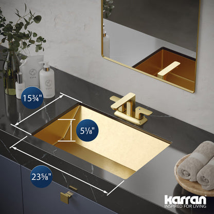 Gold Undermount Vanity Sink 23-5/8"