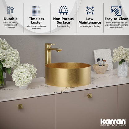 Gold Vessel Vanity Sink 14-1/8"
