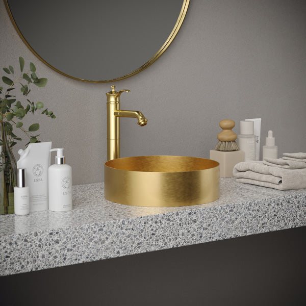 Gold Vessel Vanity Sink 14-1/8"
