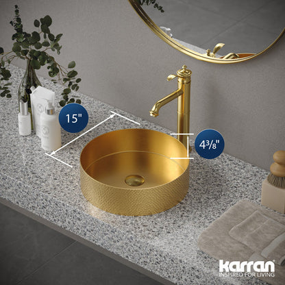Gold Vessel Vanity Sink 15"