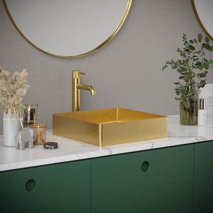 Gold Vessel Vanity Sink 15-3/4"