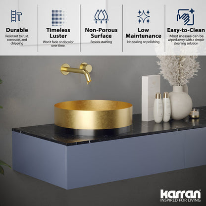 Gold Vessel Vanity Sink 15-3/4"
