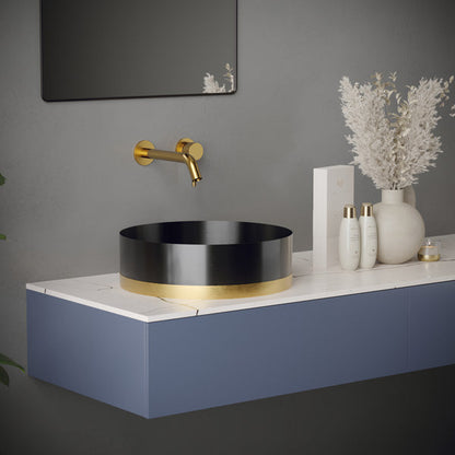 Gold Vessel Vanity Sink 15-3/4"
