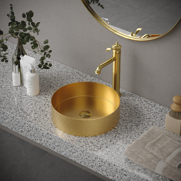 Gold Vessel Vanity Sink 15"
