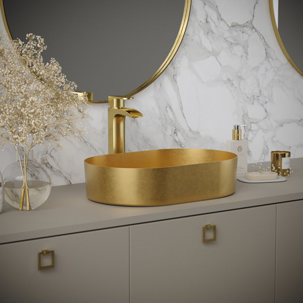 Gold Vessel Vanity Sink 21-5/8"