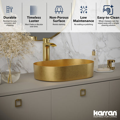 Gold Vessel Vanity Sink 21-5/8"